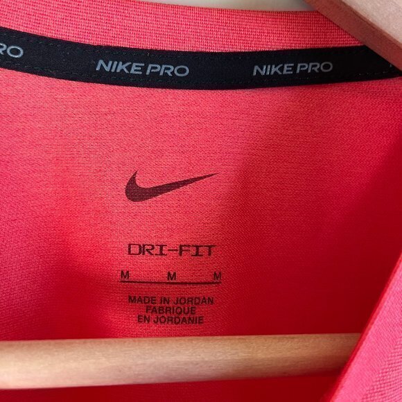 Nike Pro Dri-FIT Men's Short-Sleeve Top Coral‎ Red Size M Athletic Lightweight - Picture 6 of 7